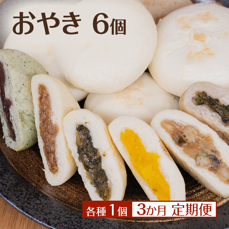 おやき6個 3か月定期便 詰め合わせ 各種1個 食べ比べ 種類豊富・懐かしい味 モチモチ食感 冷凍で手軽 ランチ・おやつ・総菜に 長野 信州 郷土料理